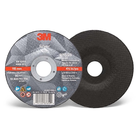 3M Silver Cut-Off Wheel, 87659, T27 4.5 In X 3/32 In X 7/8 In 7100141055